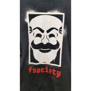 Fsociety T-Shirt Mr Robot TV Show Hacker Mask XXXL F Society
